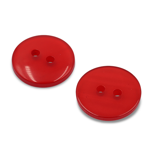 19683 Sullivans 18mm Round Plastic Button With Two Holes - Frosted Red - 67 In A Tube