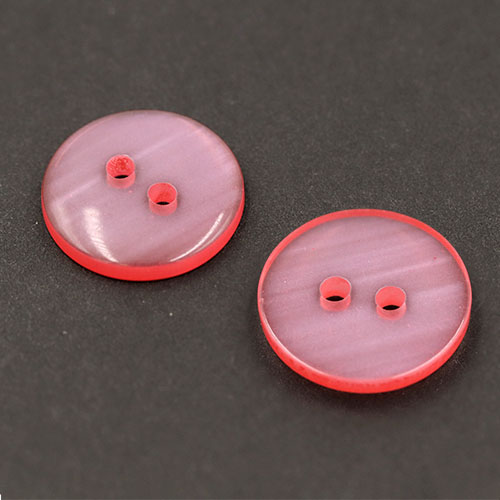 19697 Sullivans 18mm Round Plastic Button With Two Holes - Frosted Pink - Bag Of 100