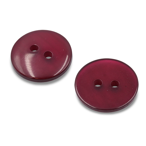 19699 Sullivans 18mm Round Plastic Button With Two Holes - Frosted Burgundy - Bag Of 100