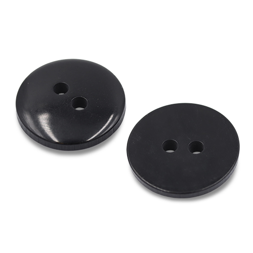 19701 Sullivans 18mm Round Plastic Button With Two Holes - Black - Bag Of 100