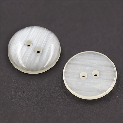 19702 Sullivans 20mm Round Plastic Button With Two Holes - Frosted White - 50 In A Tube