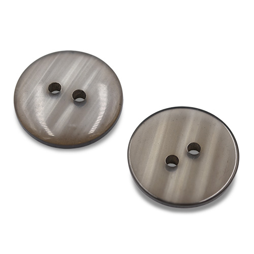 19708 Sullivans 20mm Round Plastic Button With Two Holes - Frosted Grey - 50 In A Tube