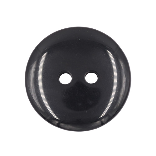 19711 Sullivans 20mm Round Plastic Button With Two Holes - Black - 50 In A Tube