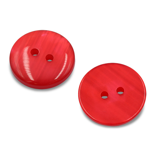 19713 Sullivans 20mm Round Plastic Button With Two Holes - Frosted Red - Bag Of 100