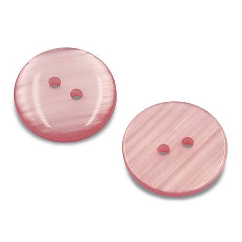 19717 Sullivans 20mm Round Plastic Button With Two Holes - Frosted Pink - Bag Of 100