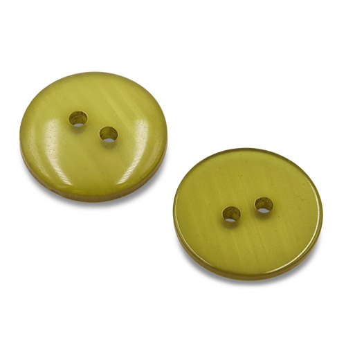 19720 Sullivans 20mm Round Plastic Button With Two Holes - Frosted Olive - Bag Of 100