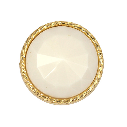 19817 Sullivans 18mm Round Plastic Shank Buttons With Gold Border - White - 22 In A Tube 