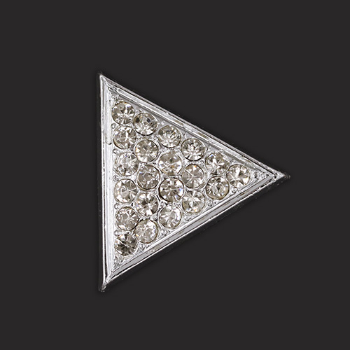 19843 Sullivans 22mm Diamonte Triangle Shank Button - Silver - 9 In A Tube