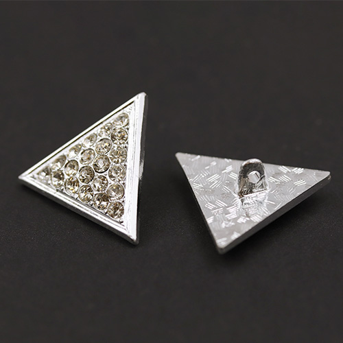 19843 Sullivans 22mm Diamonte Triangle Shank Button - Silver - 9 In A Tube