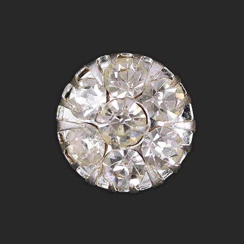 19855 Sullivans 11mm Round Diamonte Shank Button - Silver - Bag Of 100
