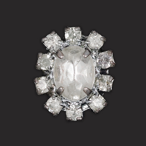 19864 Sullivans 13mm Diamonte Round Shank Button - Cluster Style - Silver - 7 In A Tube