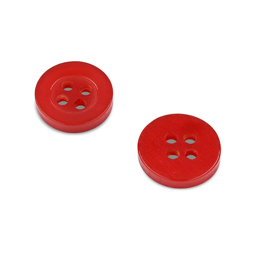 20009 Sullivans Buttons Card - 10mm Red Buttons With Four Holes - 6pcs