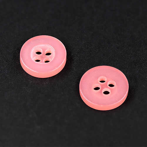 20063 Sullivans Buttons Card - 10mm Light Pink Buttons With Four Holes - 6pcs