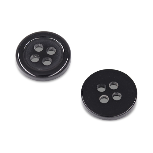 20099 Sullivans Buttons Card - 12mm Black Buttons With Four Holes - 5pcs