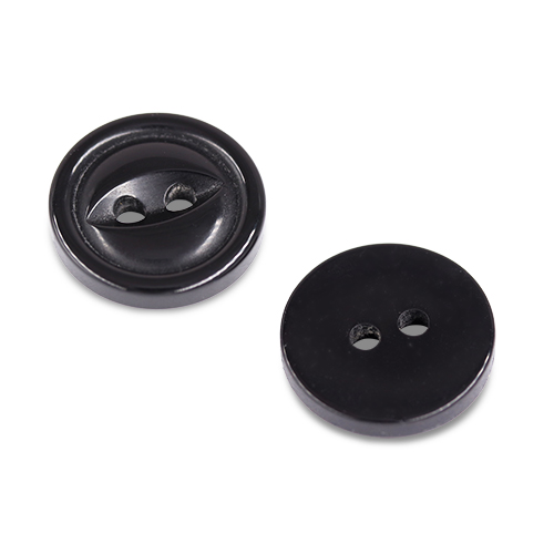 20100 Sullivans Buttons Card - 15mm Black Buttons With Two Holes - 4pcs