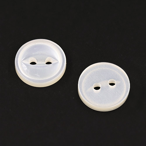 20107 Sullivans Buttons Card - 11mm Frosted White Buttons With Two Holes - 5pcs
