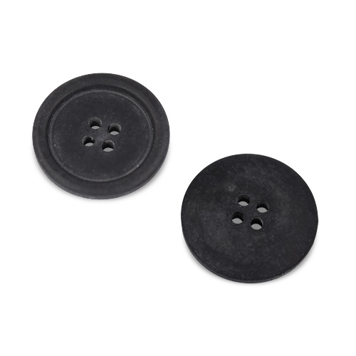 20122 Sullivans Buttons Card - 25mm Black Buttons With Four Holes - 2pcs