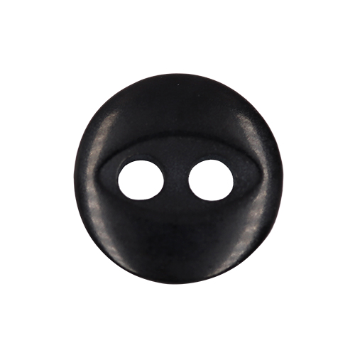 20236 Sullivans 8mm Two Hole Fish Eye Doll Plastic  Buttons - Black - 180 In A Tube