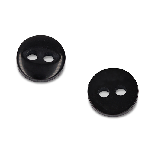 20236 Sullivans 8mm Two Hole Fish Eye Doll Plastic  Buttons - Black - 180 In A Tube