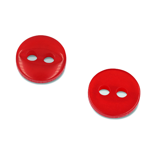 20238 Sullivans 8mm Two Hole Fish Eye Doll Plastic  Buttons - Red - 180 In A Tube