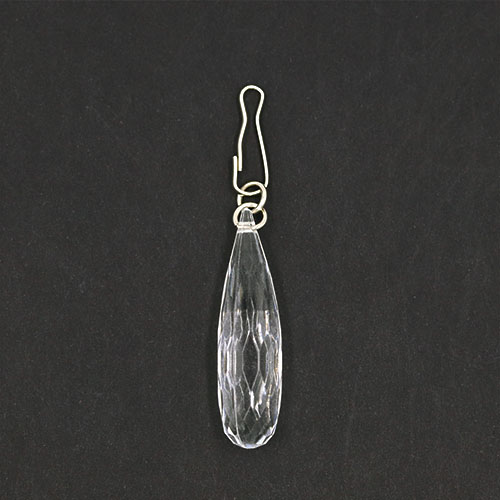 20258 Sullivans 38mm Crystal Zipper Pull - Clear Teardrop - 1 Pc