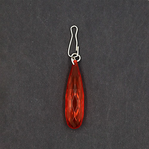 20259 Sullivans 38mm Crystal Zipper Pull - Red Teardrop - 1 Pc