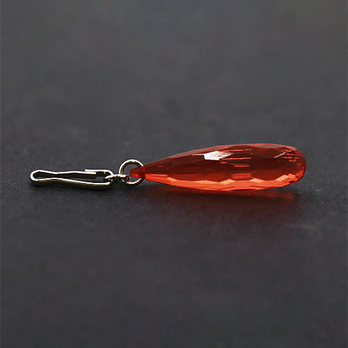 20259 Sullivans 38mm Crystal Zipper Pull - Red Teardrop - 1 Pc