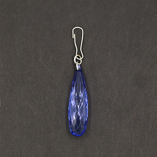20260 Sullivans 38mm Crystal Zipper Pull - Blue Teardrop - 1 Pc