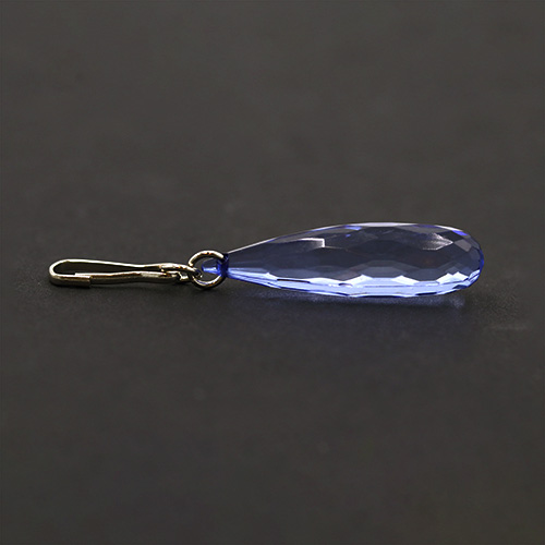 20260 Sullivans 38mm Crystal Zipper Pull - Blue Teardrop - 1 Pc