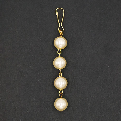 20262 Sullivans 50mm Pearl Zipper Pull - Gold String - 1 Pc