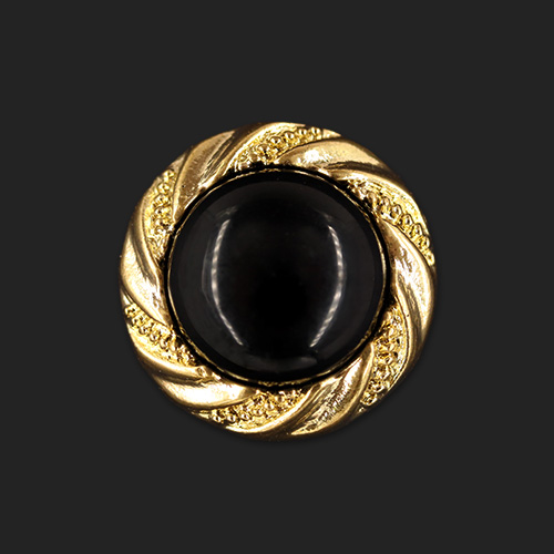 20430 Plastic Button 23mm Gold Black