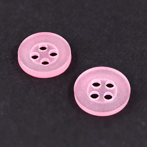 20548 Sullivans 12mm Round Plastic Button With Four Holes - Pink - 75 In A Tube