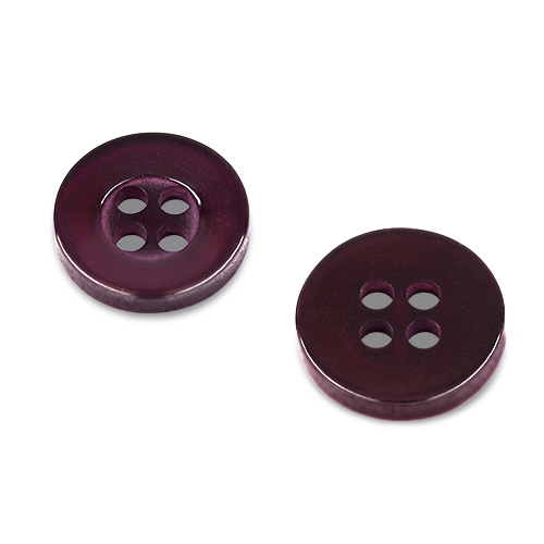 20556 Sullivans 12mm Round Plastic Button With Four Holes - Wine - 75 In A Tube
