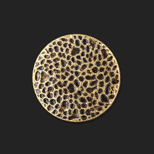 20592 Sullivans 15mm Round Plastic Shank Button With Indents - Old Gold/black - 22 In A Tube 