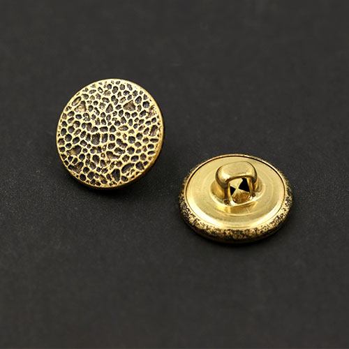 20592 Sullivans 15mm Round Plastic Shank Button With Indents - Old Gold/black - 22 In A Tube 