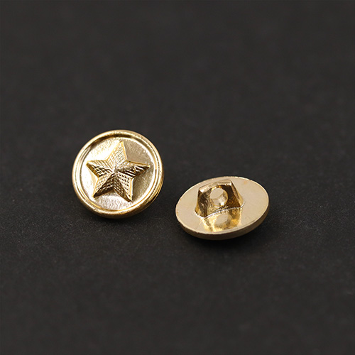 20593 Sullivans 10mm Round Plastic Shank Button With Raised Star - Gold - 35 In A Tube 