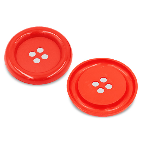 20601 Sullivans Buttons Card - 63mm Round Button With Four Holes - Orange - 1pc