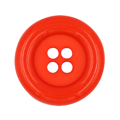 20603 Sullivans 49mm Round Plastic Button With Four Holes - Orange - 15 In A Tube 