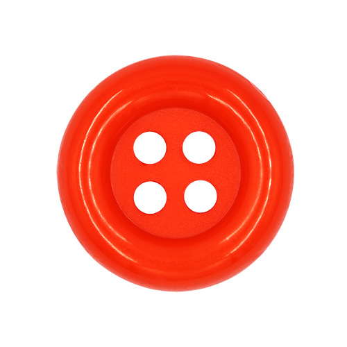 20605 Sullivans 38mm Round Plastic Button With Four Holes - Orange - 25 In A Tube 