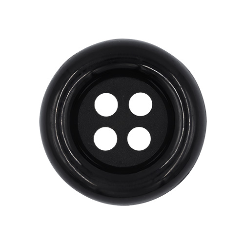20606 Sullivans 38mm Round Plastic Button With Four Holes - Black - 25 In A Tube 
