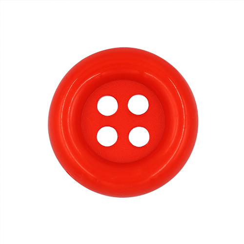 20607 Sullivans 30mm Round Plastic Button With Four Holes - Orange - 30 In A Tube 