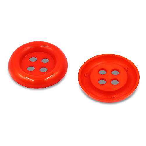 20607 Sullivans 30mm Round Plastic Button With Four Holes - Orange - 30 In A Tube 