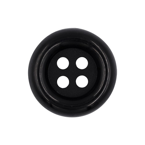 20608 Sullivans 30mm Round Plastic Button With Four Holes - Black - 30 In A Tube 
