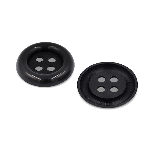 20608 Sullivans 30mm Round Plastic Button With Four Holes - Black - 30 In A Tube 
