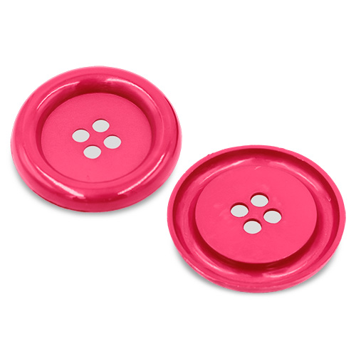 20612 Sullivans Buttons Card - 63mm Round Button With Four Holes - Hot Pink- 1pc