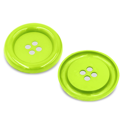20616 Sullivans Buttons Card - 63mm Round Button With Four Holes - Lime - 1pc