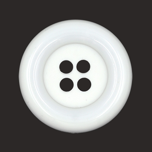 20617 Sullivans 49mm Round Plastic Button With Four Holes - White - 15 In A Tube 