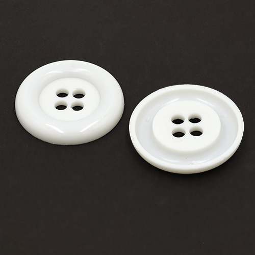 20617 Sullivans 49mm Round Plastic Button With Four Holes - White - 15 In A Tube 
