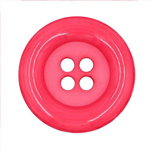 20618 Sullivans 49mm Round Plastic Button With Four Holes - Hot Pink - 15 In A Tube 