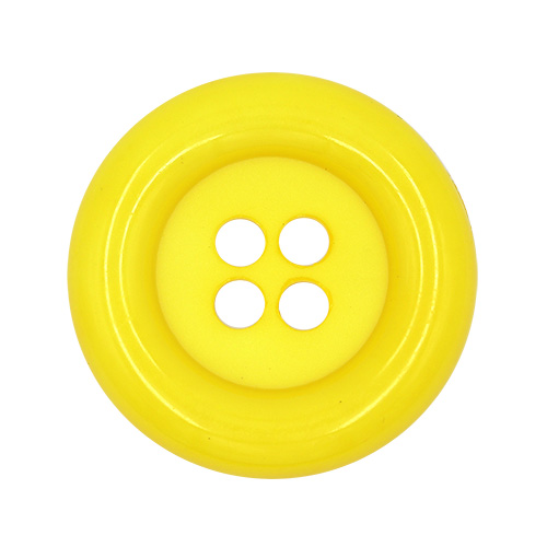 20621 Sullivans 49mm Round Plastic Button With Four Holes - Yellow - 15 In A Tube 